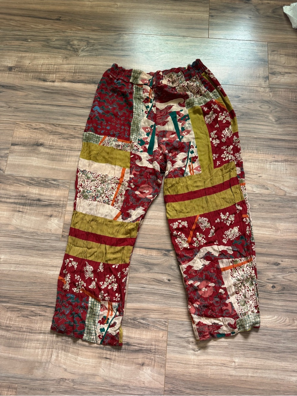 VTG 80s Karen Kane Patchwork Harem Pants Made in USA Rare Boho